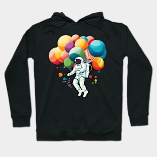 Astronaut flying with balloons Hoodie